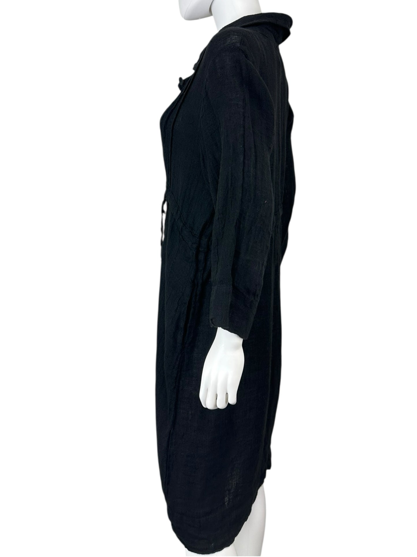 GRIZAS Black 100%  Linen Dress Size M