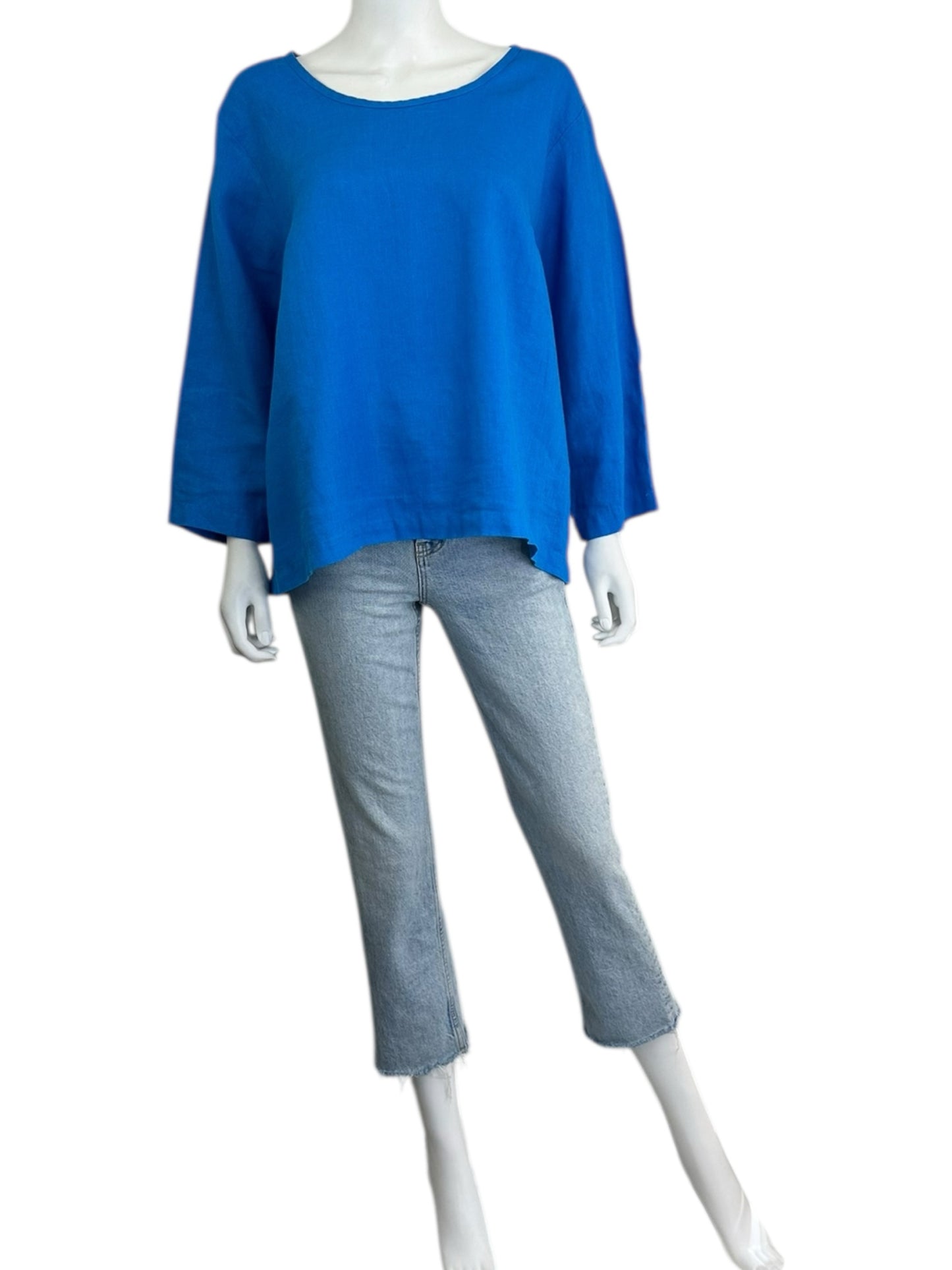 Flax Blue Knit Top Size L