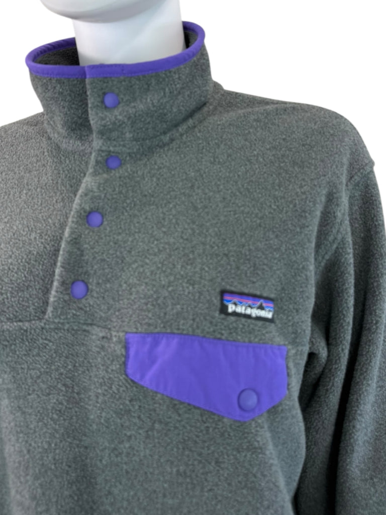 patagonia Gray Lightweight Synchilla Snap-T Pullover Fleece Jacket Size L