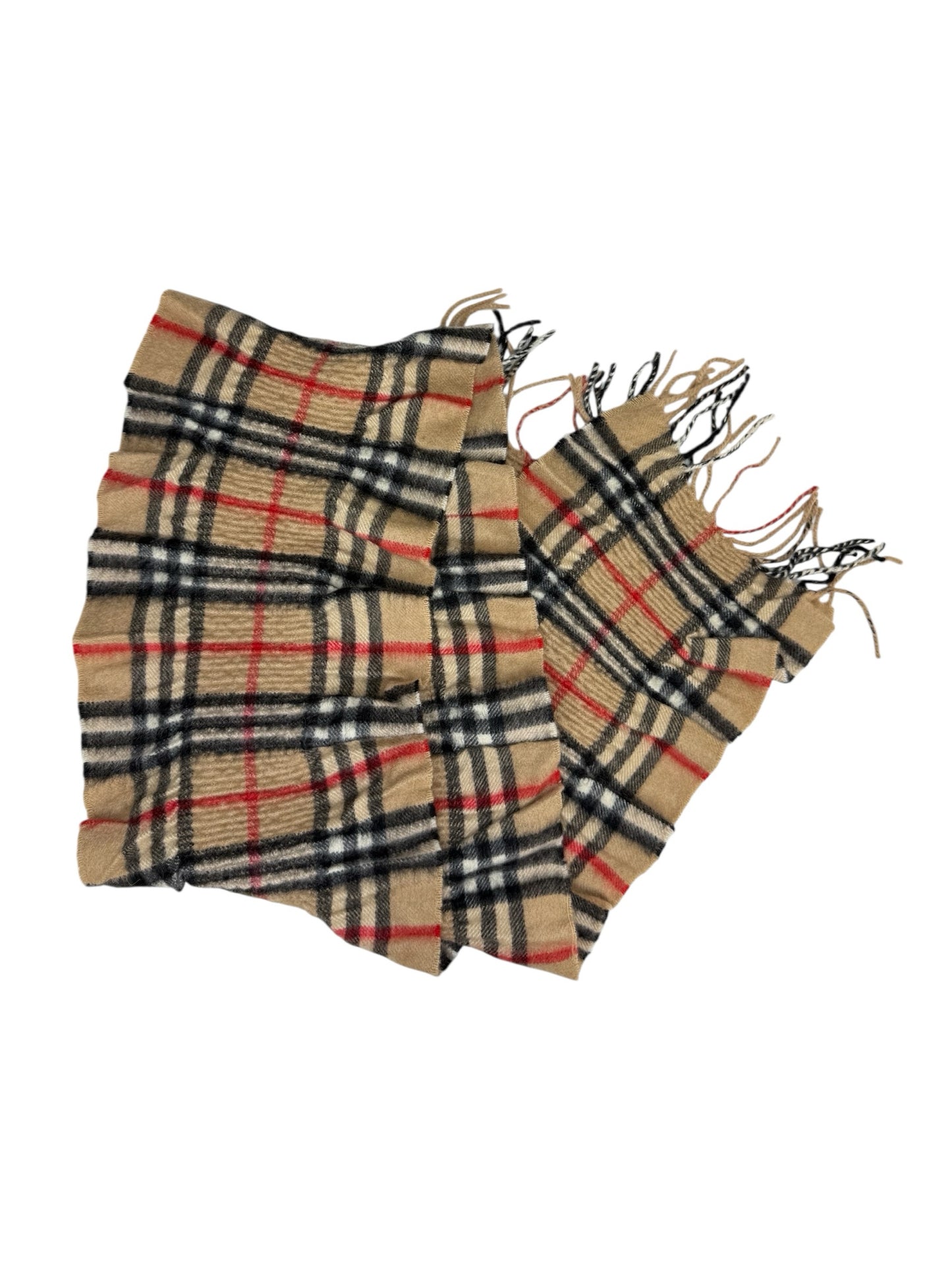 BURBERRY Tan Nova Check 100% Cashmere Scarf