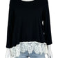 Karen Kane Black Lace Knit Top Size L