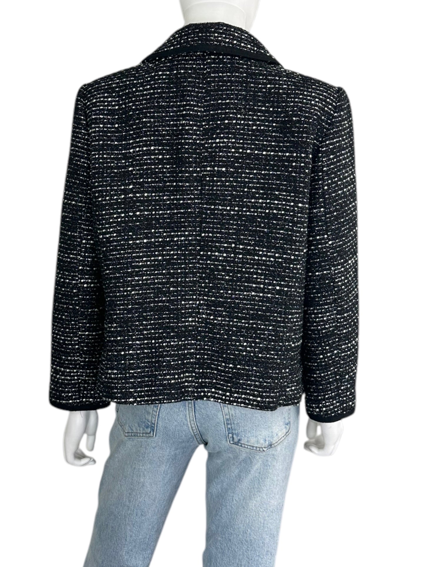 Talbots Black and White Tweed Jacket Size 12