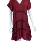 Anthropologie Red Print Mini Dress Size S