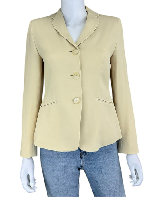Ann Taylor Yellow Button Closure Blazer Size 2