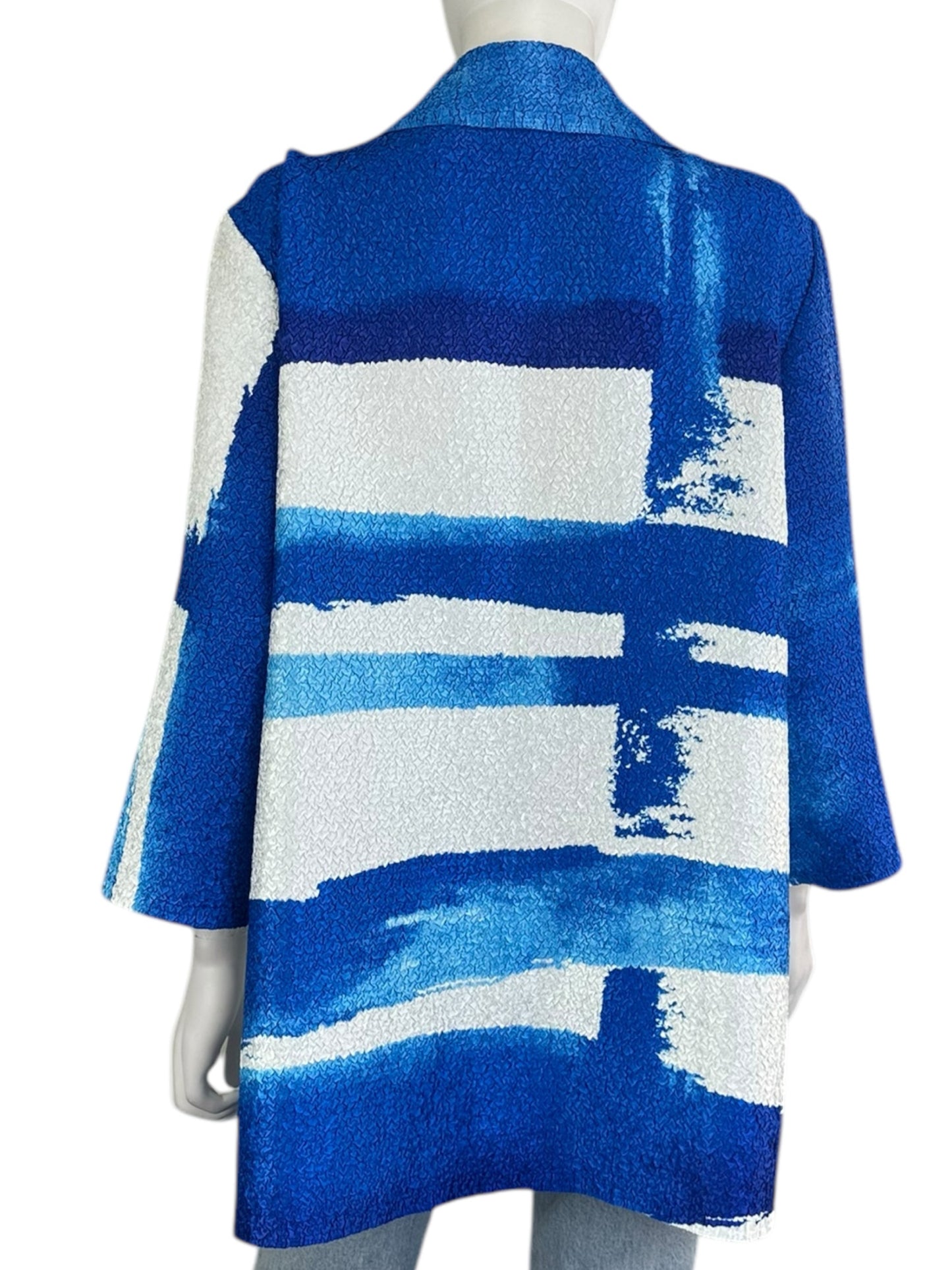 chicos Blue Crinkle Casual Jacket Size L