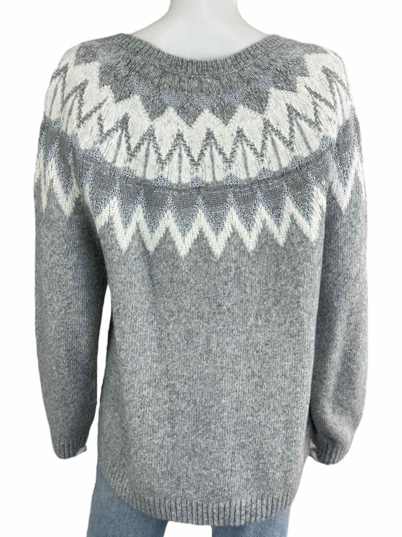 chicos Gray Nordic Sweater Size L