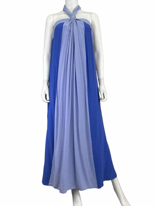 NINE WEST NWT Blue Maxi Halter Dress Size S