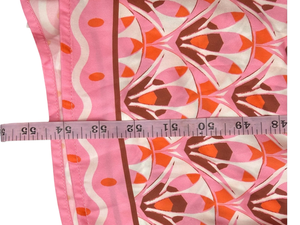 JADE Melody Tam NWT Pink Tribecca Fans Cinch Neck Maxi Dress Size S Dress