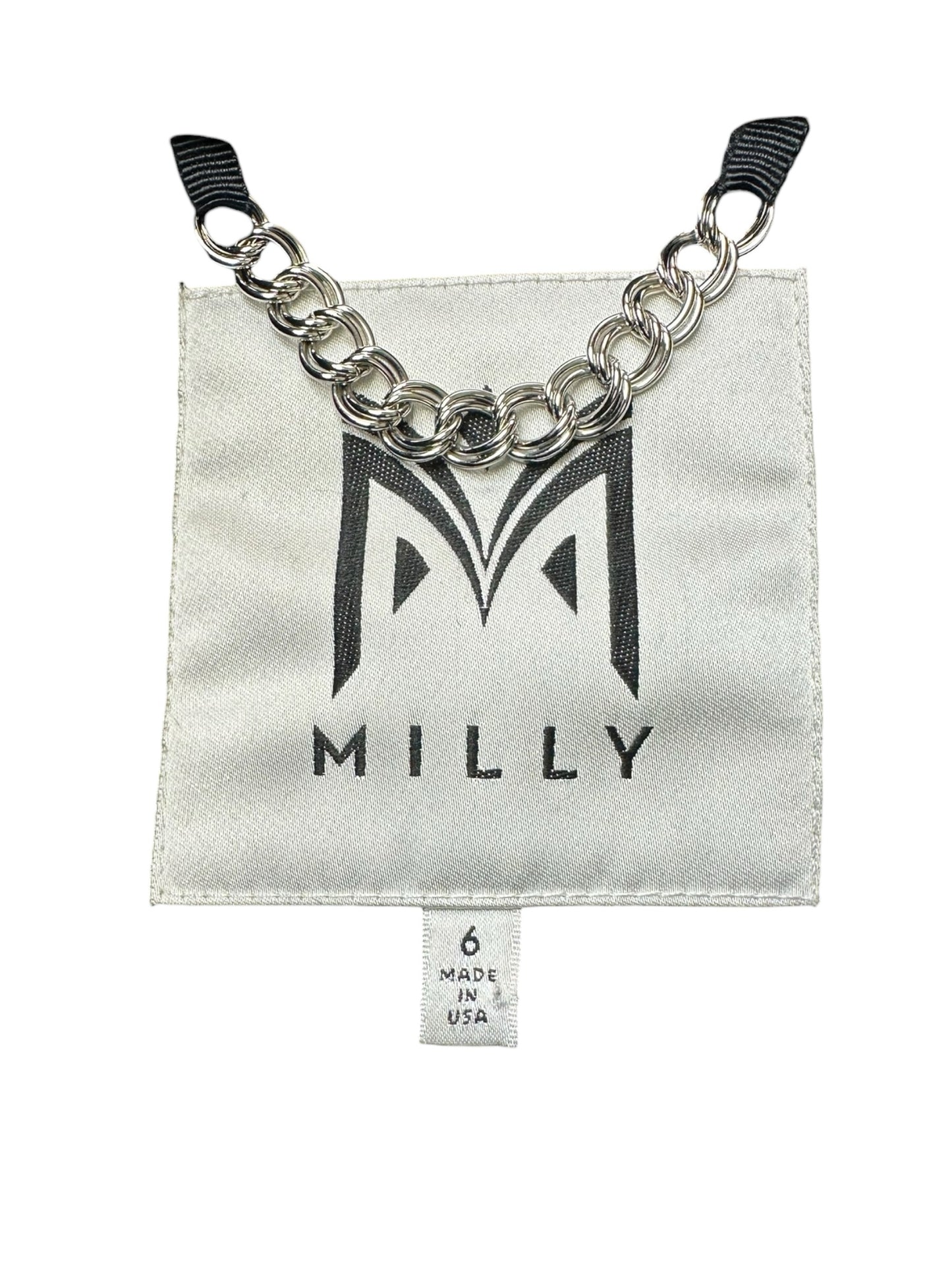 MILLY Black Wool & Leather Coat Size 6