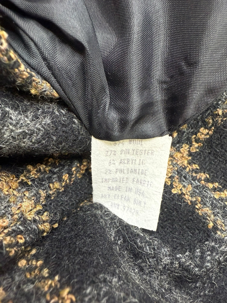 WHITE + WARREN Black Wool Blend Mini Size 6