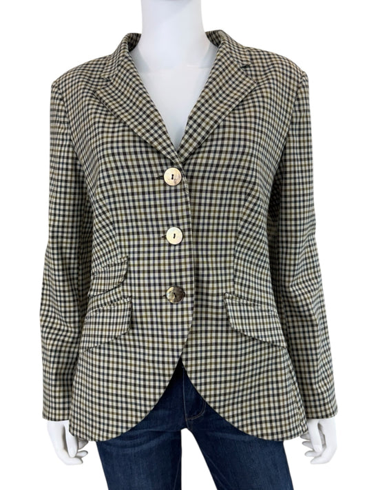 Robert Kitchen Vintage Plaid Blazer Jacket  Size 8