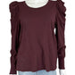 NATION Maroon Puff Sleeve Knit Top Size L