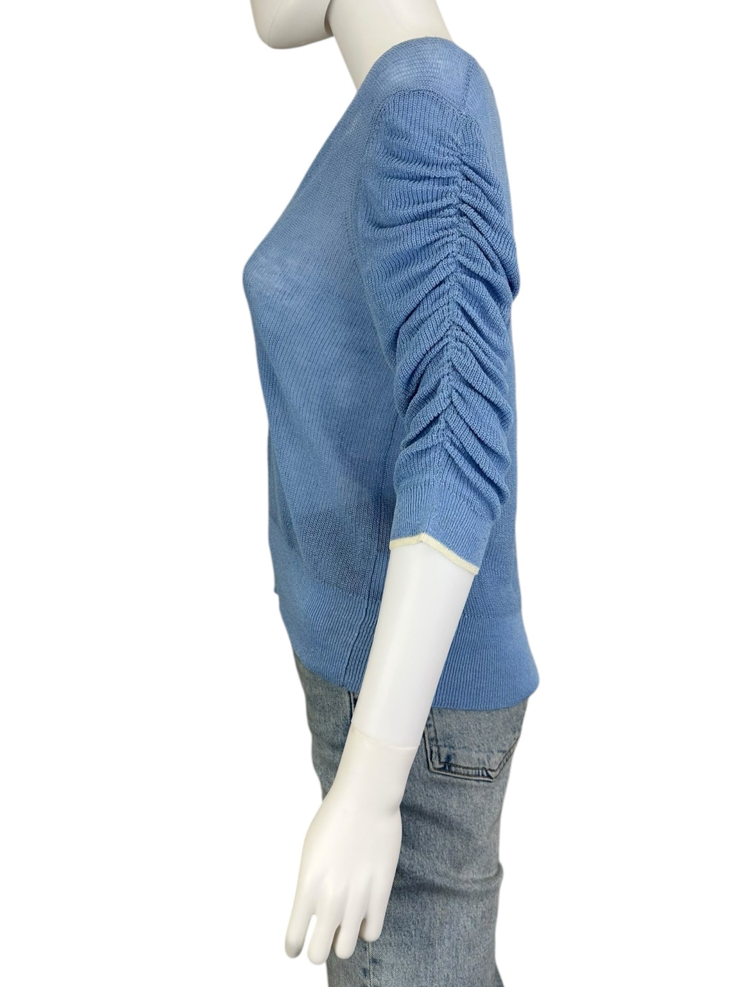 VERONICA BEARD Blue Sheer Top Size M