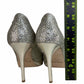 JIMMY CHOO Silver Glitter LUNA Pumps Size 38