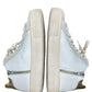 P448 Thea Mid Millenium Platform Sneakers in White, Gold & Suede Size 39