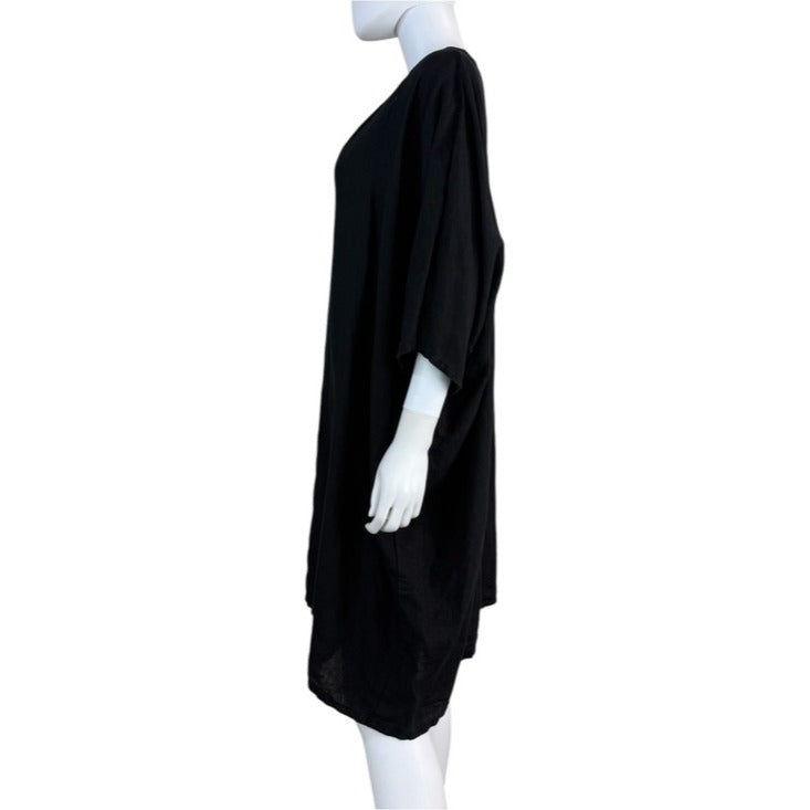 BRYN Walker Black 100% Linen Tunic Dress Size XL