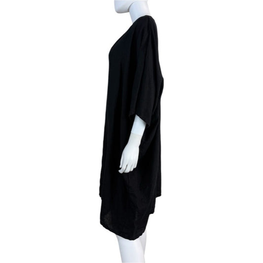 BRYN Walker Black 100% Linen Tunic Dress Size XL