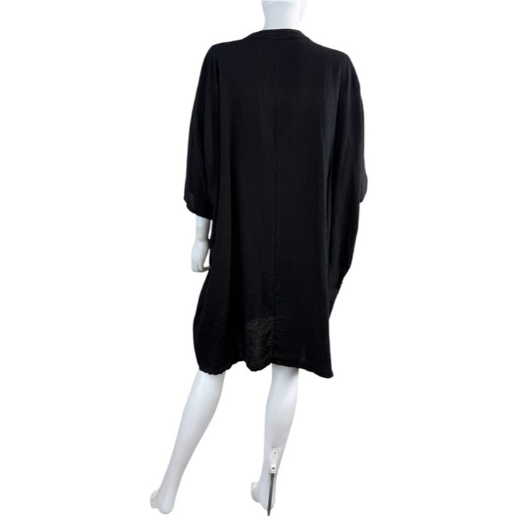 BRYN Walker Black 100% Linen Tunic Dress Size XL