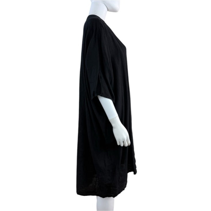BRYN Walker Black 100% Linen Tunic Dress Size XL
