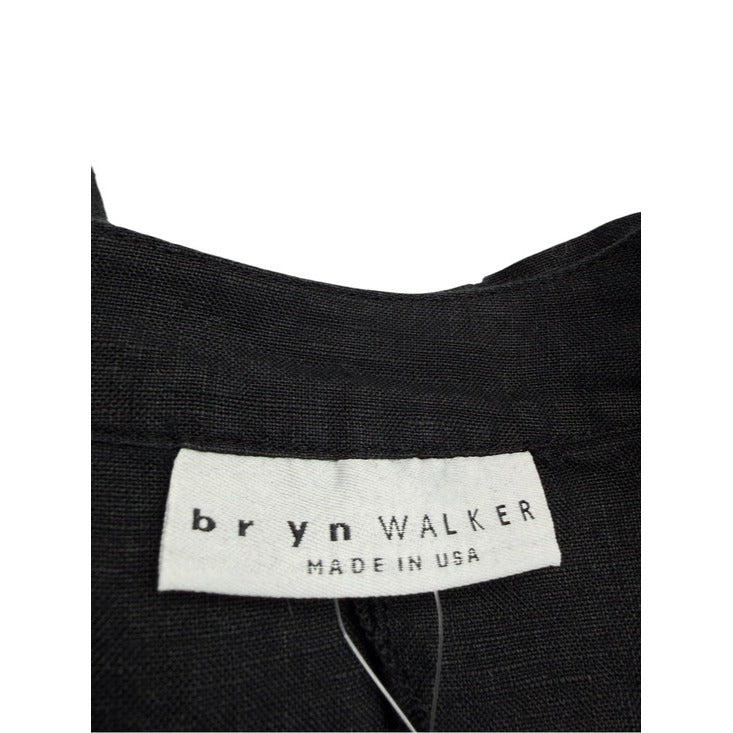 BRYN Walker Black 100% Linen Tunic Dress Size XL
