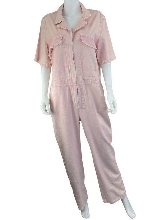 FAHERTY Light Pink Organic Cotton Jumpsuit Size L