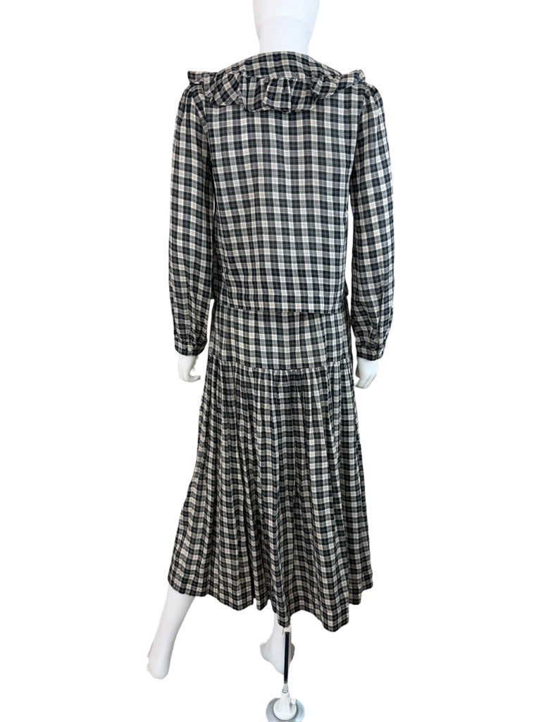 DOEN Black Gingham Check Skirt Set Size XS/S