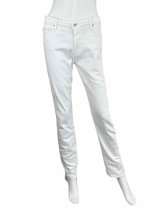 AG Adriano Goldschmied White Mid-Rise Cigarette Jeans Size 31
