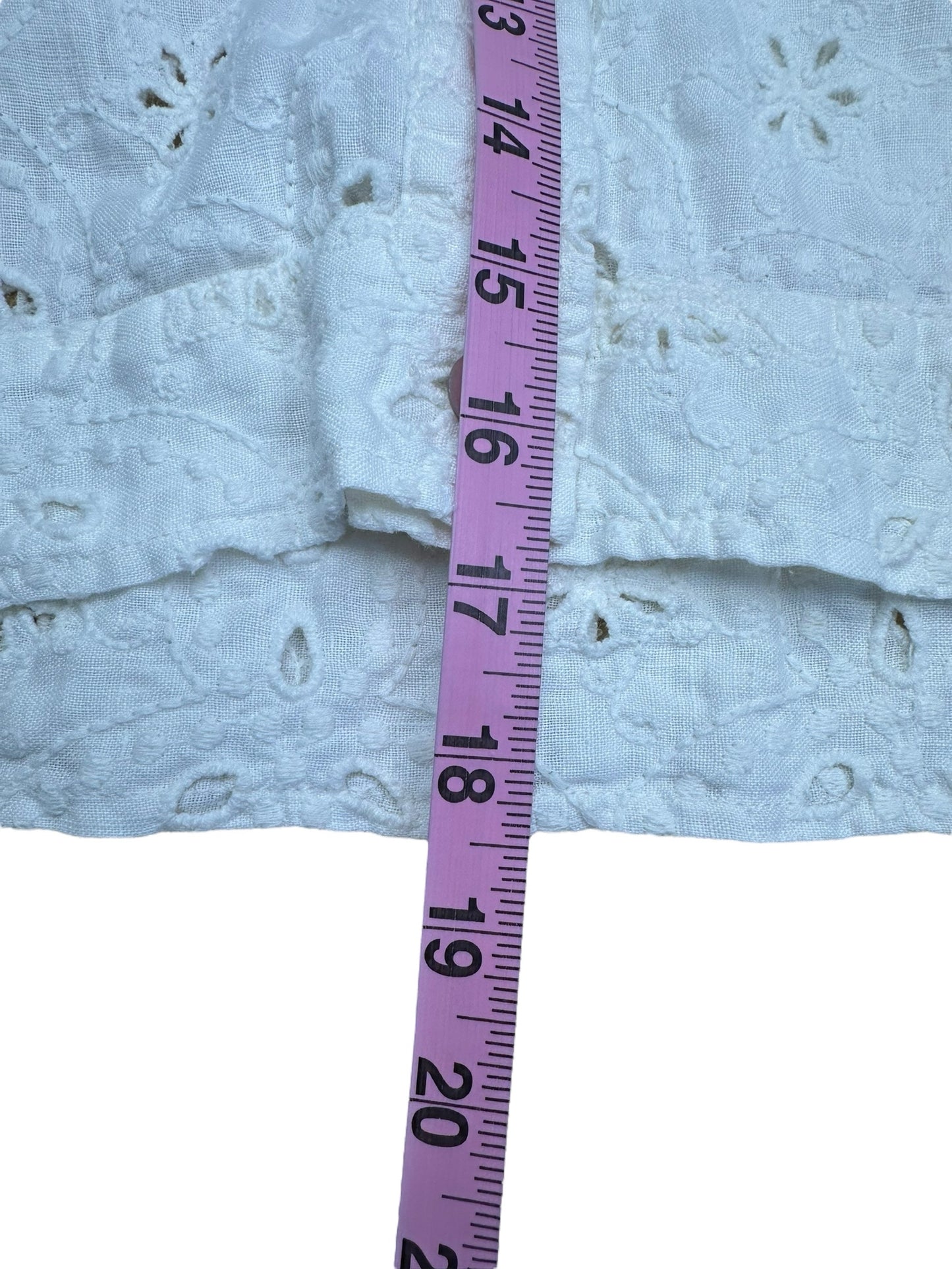 Johnny Was JADE White Linen Eyelet Top Size S