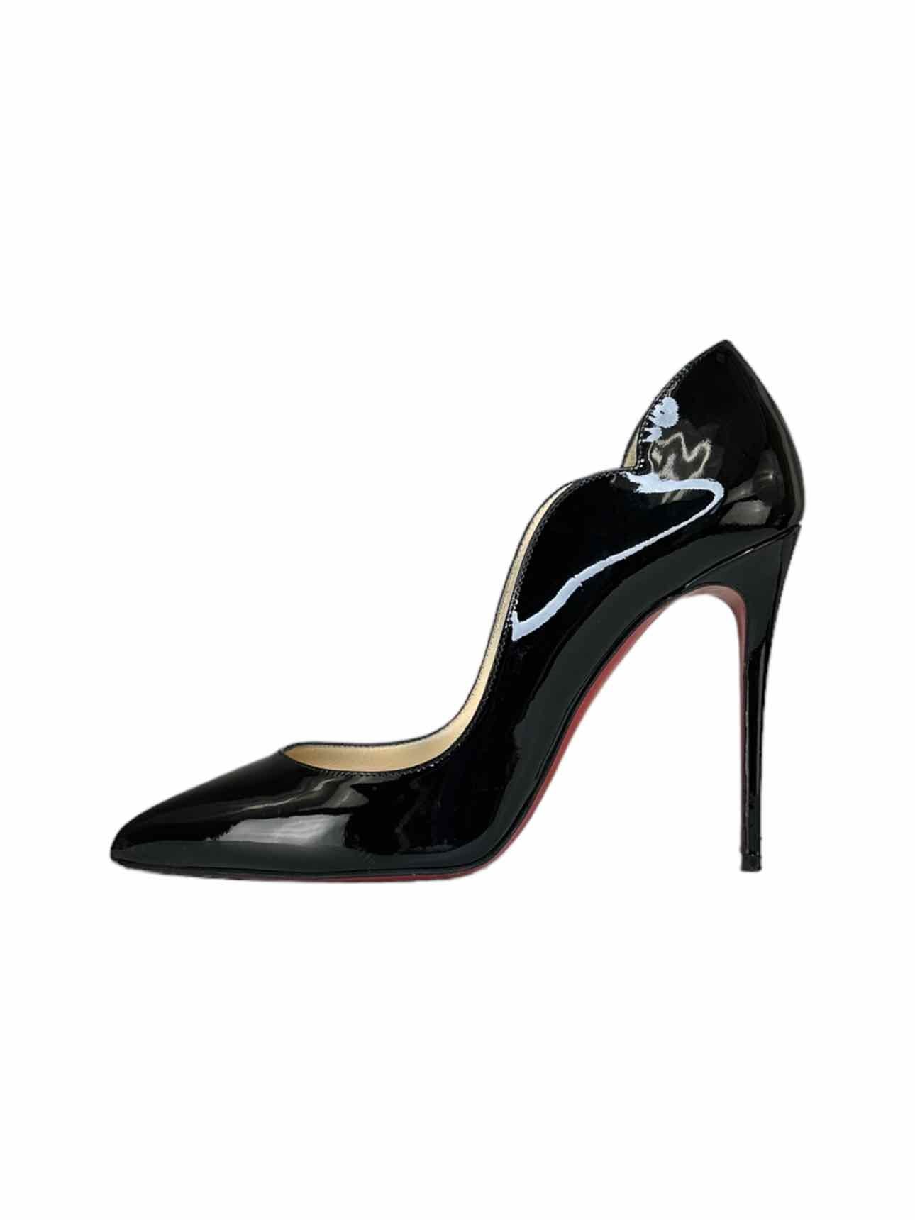 Christian Louboutin Hot Chick 100 Black Patent Pump Size 37