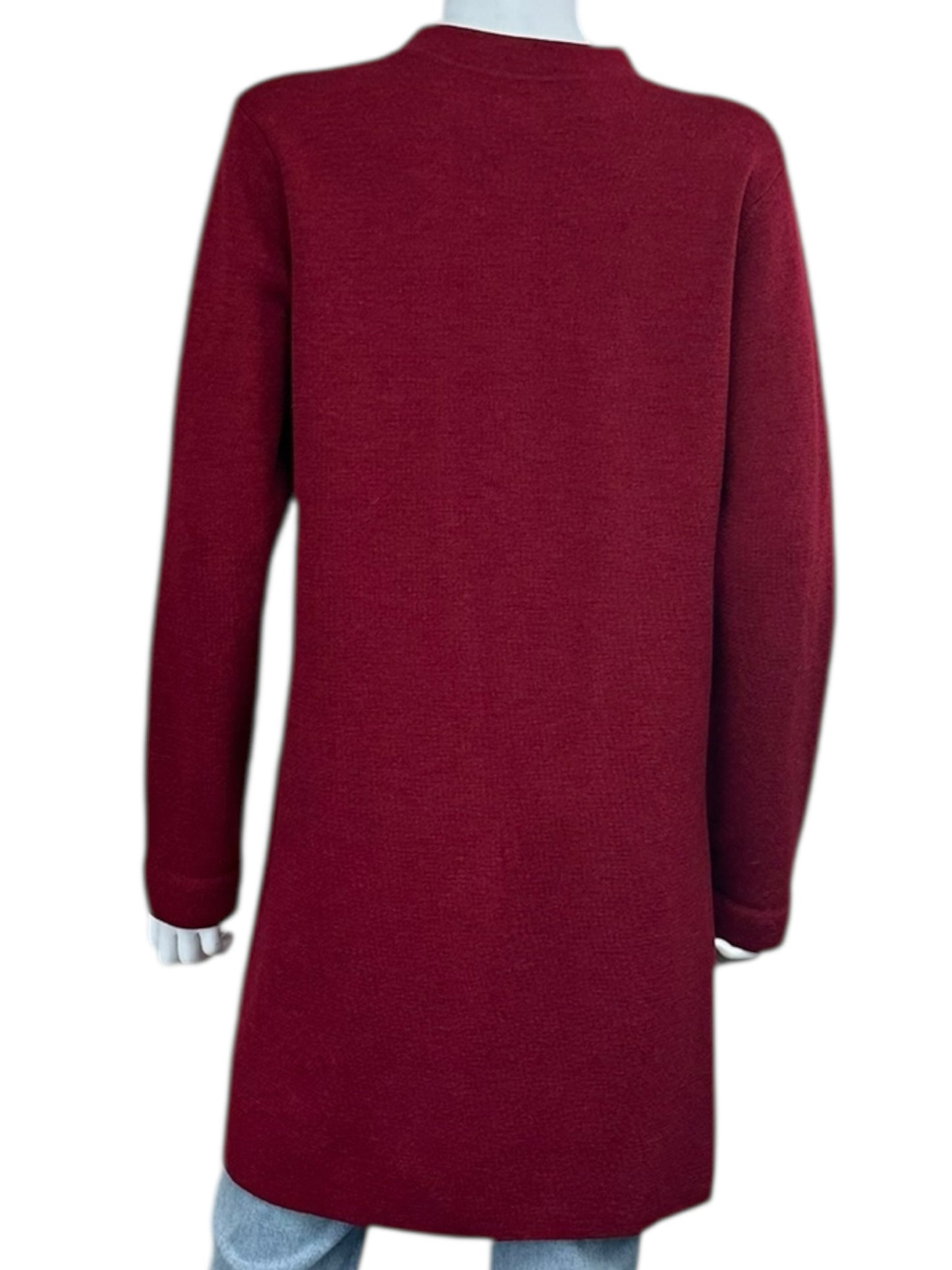 EILEEN FISHER Red 100% Wool Sweater Duster Cardigan Size M