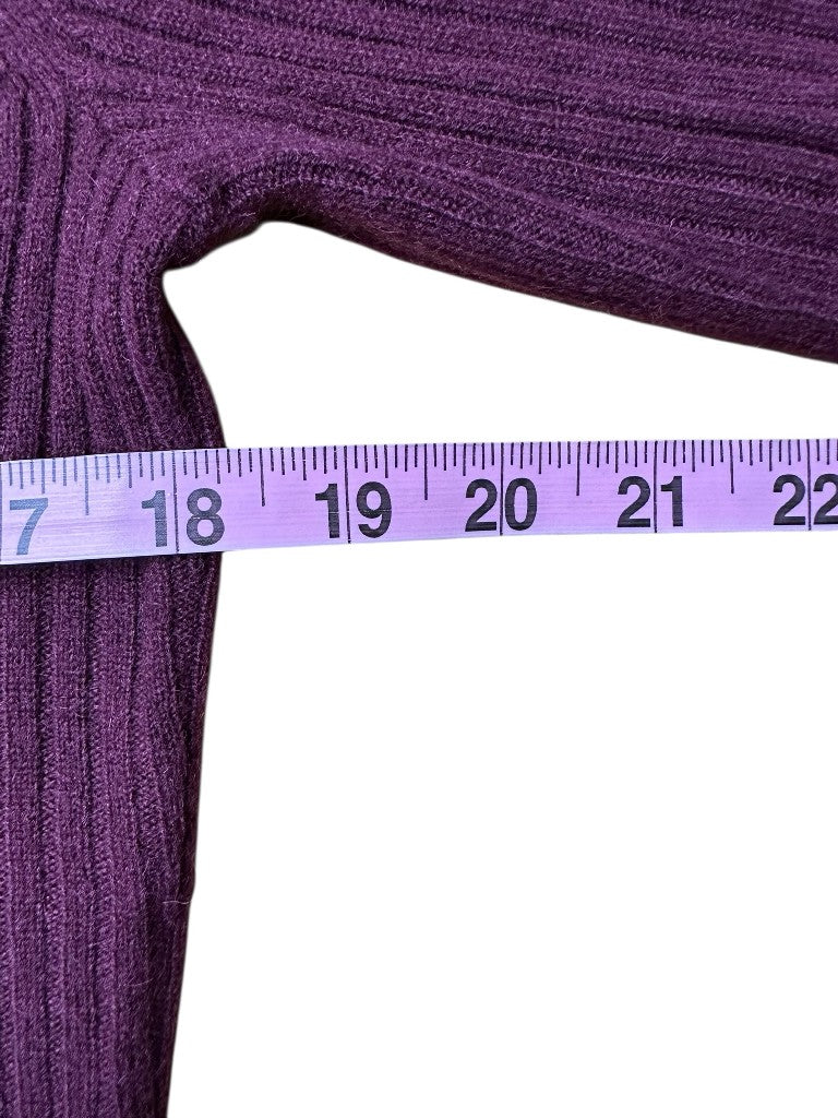 Talbots 100% Cashmere Merlot Ribbed Sweater Size M