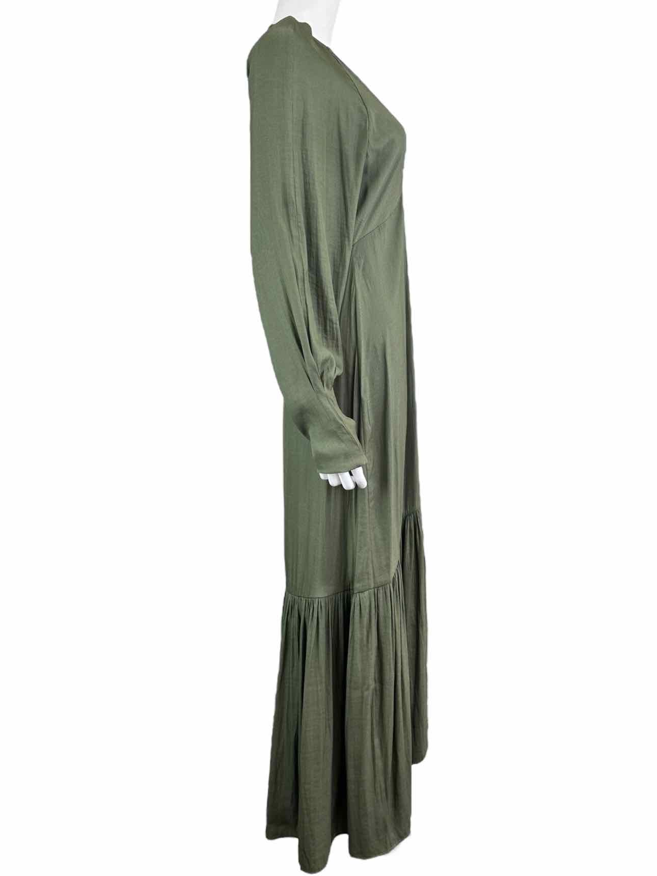 BANANA REPUBLIC Olive Satin Maxi Dress Size 6