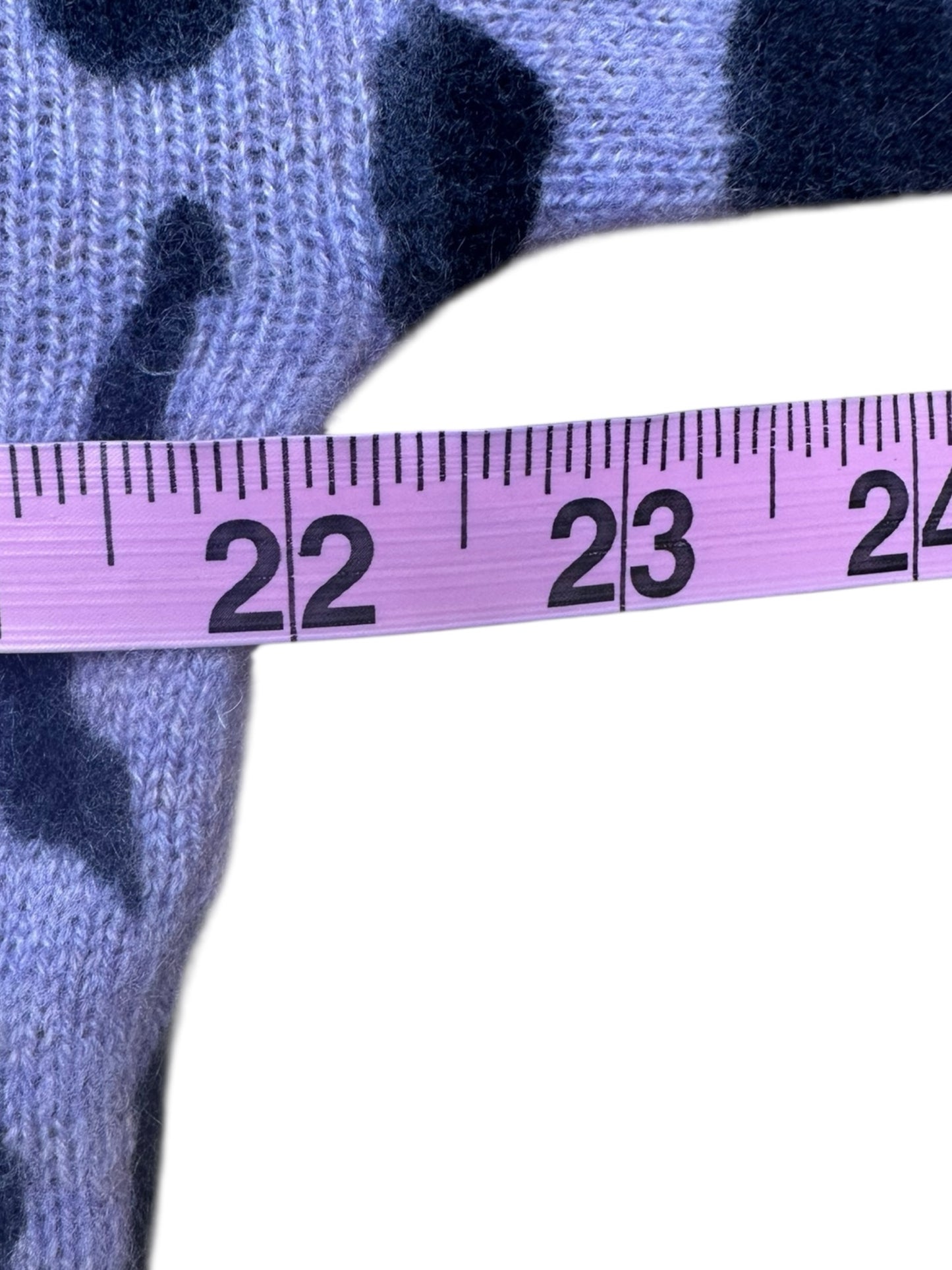 SKULL CASHMERE 100% Purple Leopard Print Story Size S