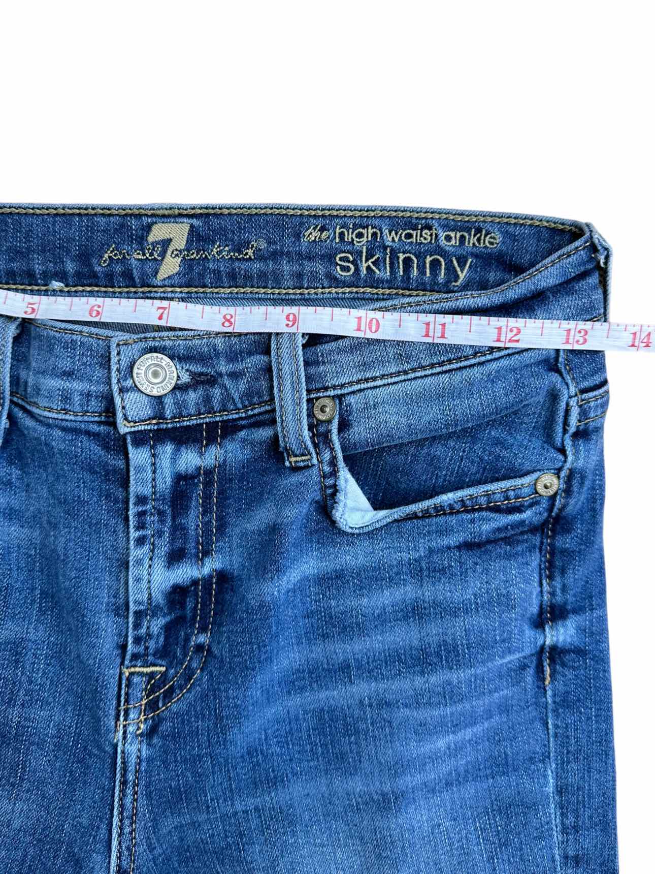 7 for all man kind High Waist Ankle Skinny Jeans Size 26