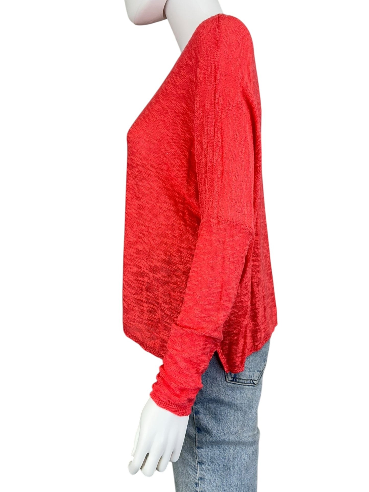 Stitch drop Red Knit Top Size S