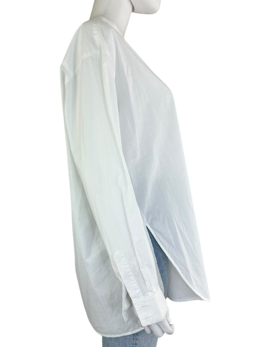 Vince White 100% Cotton Popover Blouse Size 10