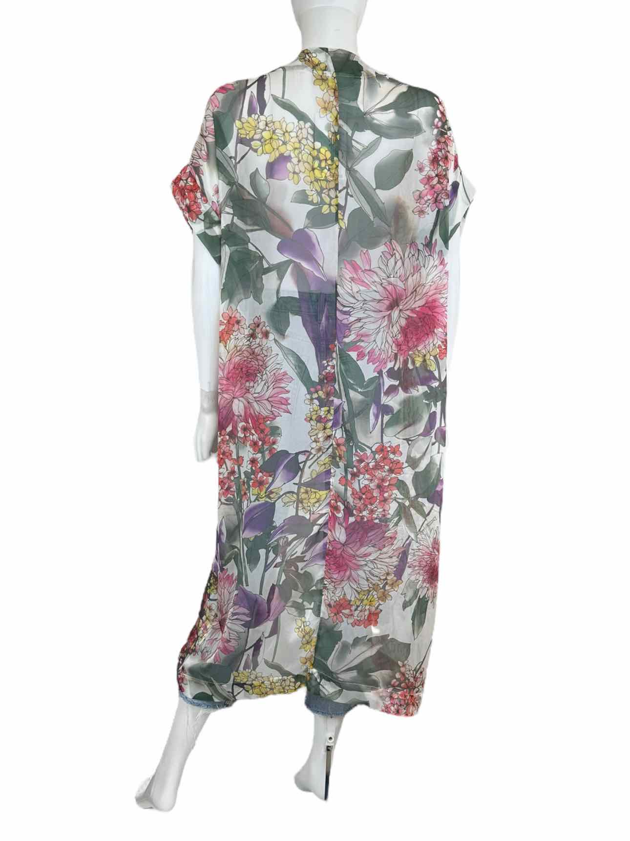 Bryn Walker Floral Silk Print Kimono Size M