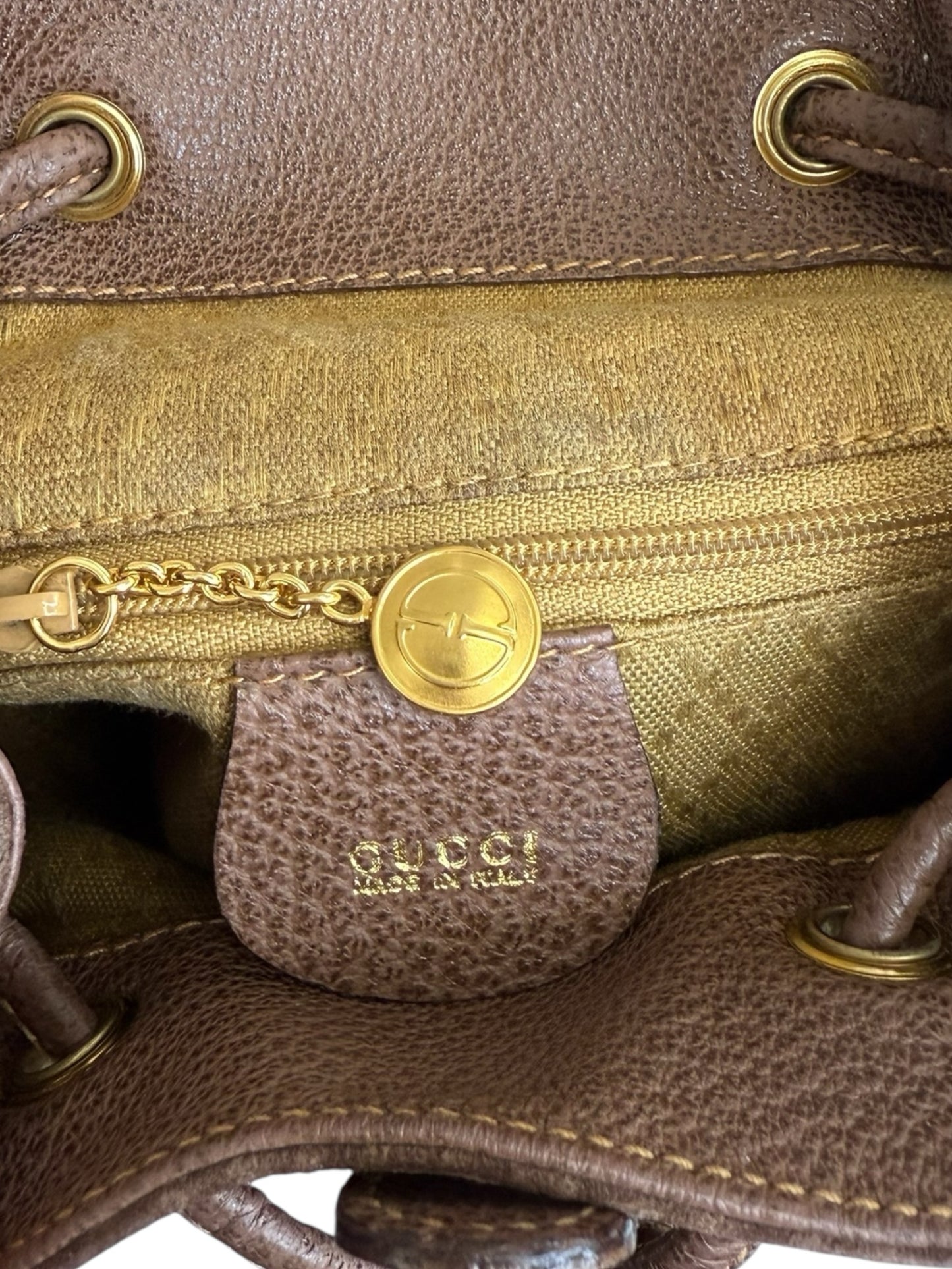 Gucci Vintage Brown Suede Backpack Designer Handbag
