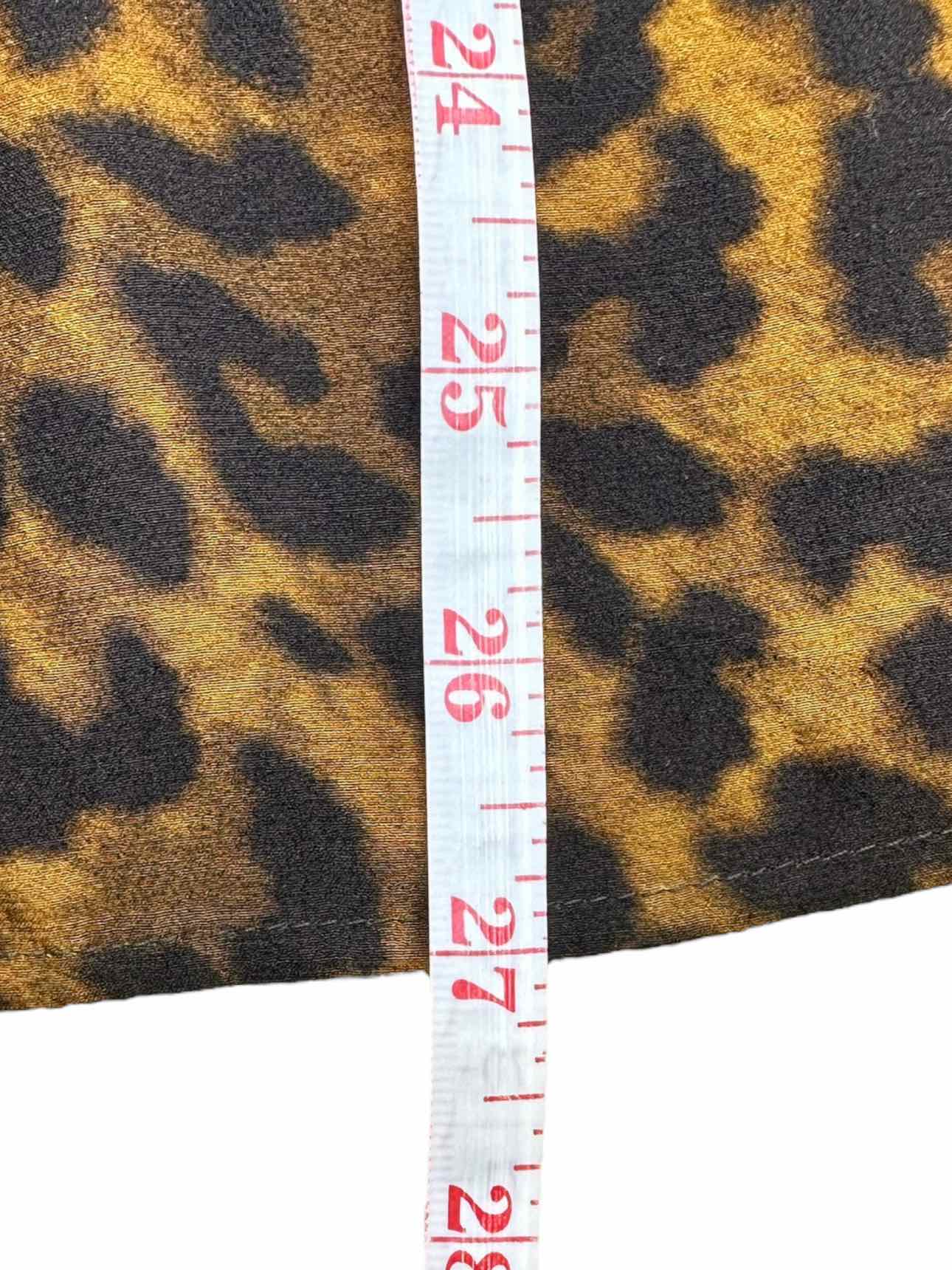 Talbots Brown Leopard Print Blouse Size M