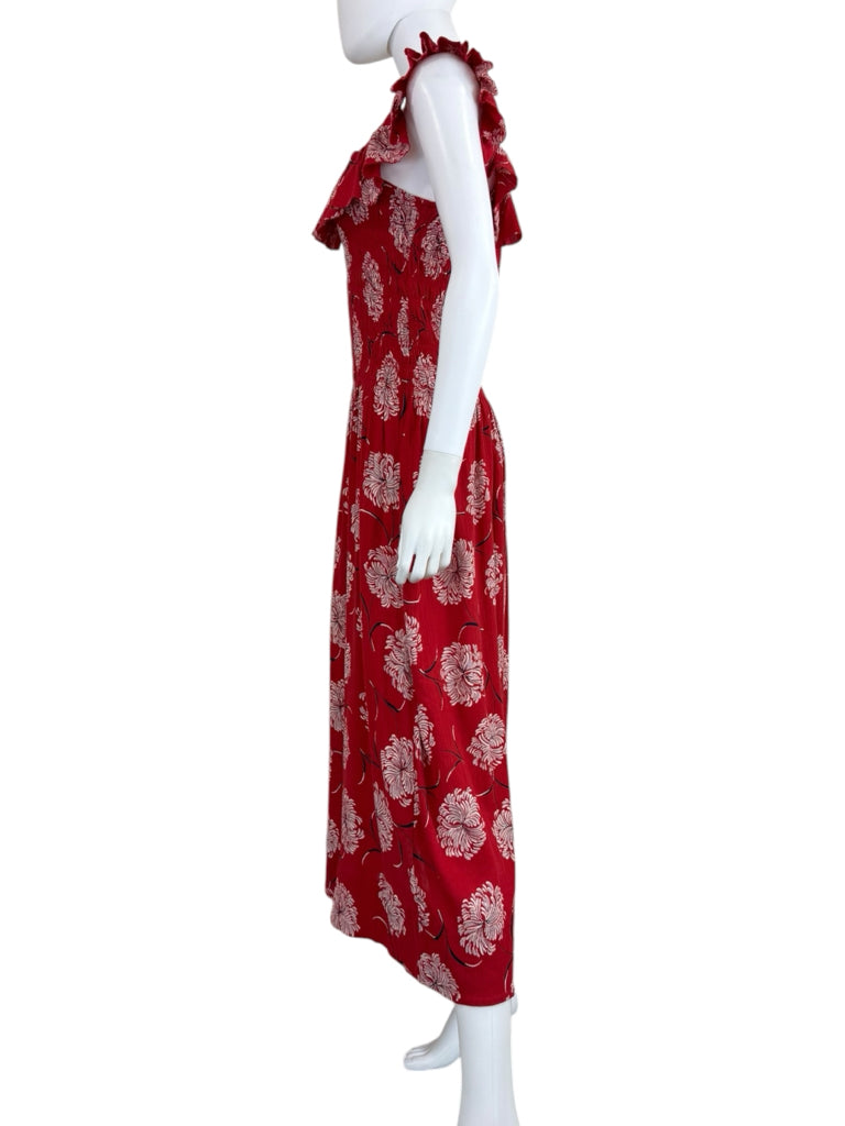 the great. Red Paisley Smocked Maxi Dress Size 0