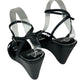 PAIGE Black Sami Ankle Strap Wedge Size 9.5
