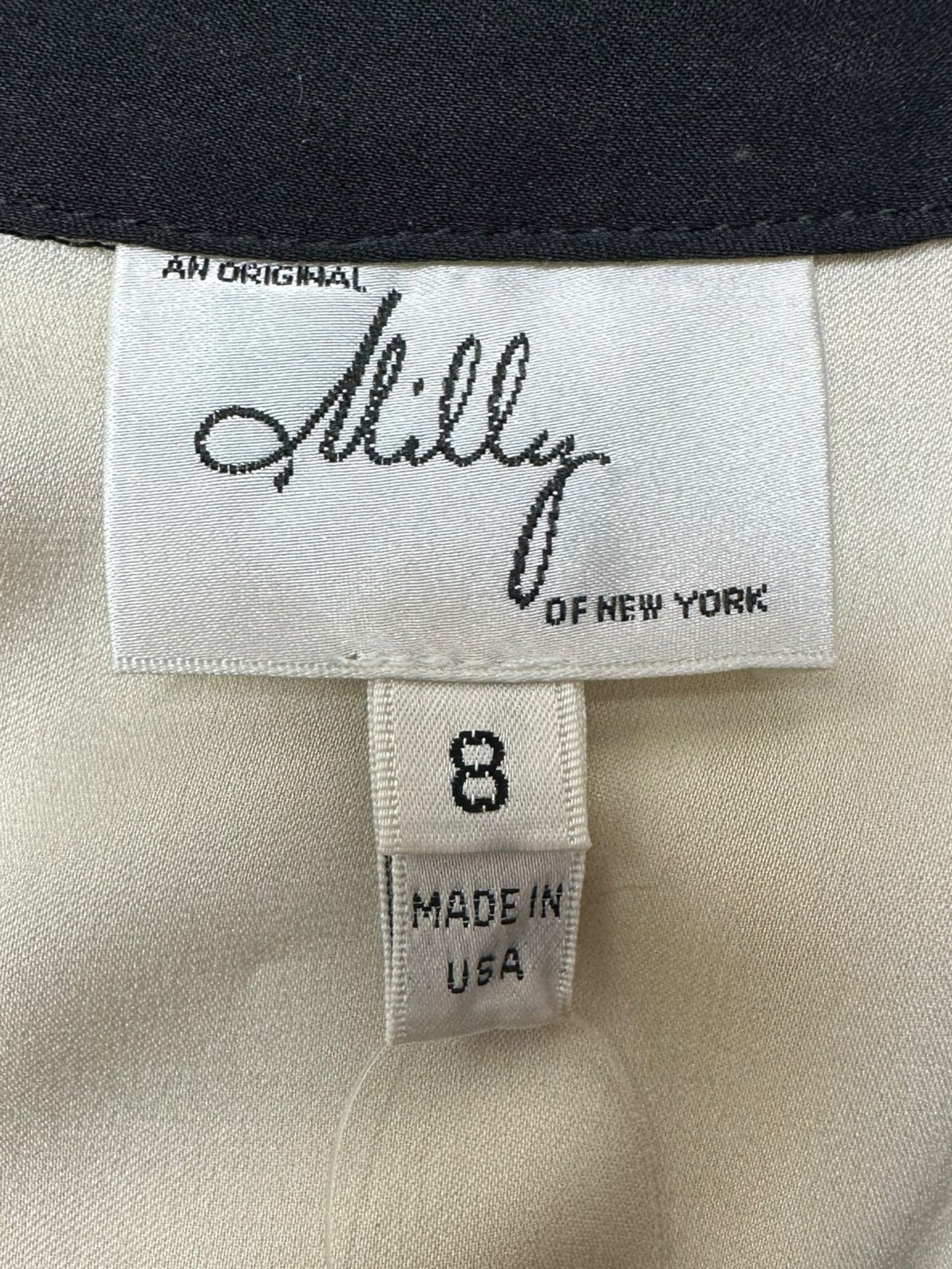 MILLY Cream Silk Button-Down Shirt Size 8