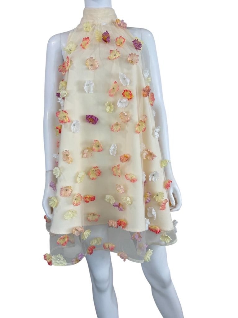 ELLIATT Peach Livia Trapeze Floral Mini Dress Size XS