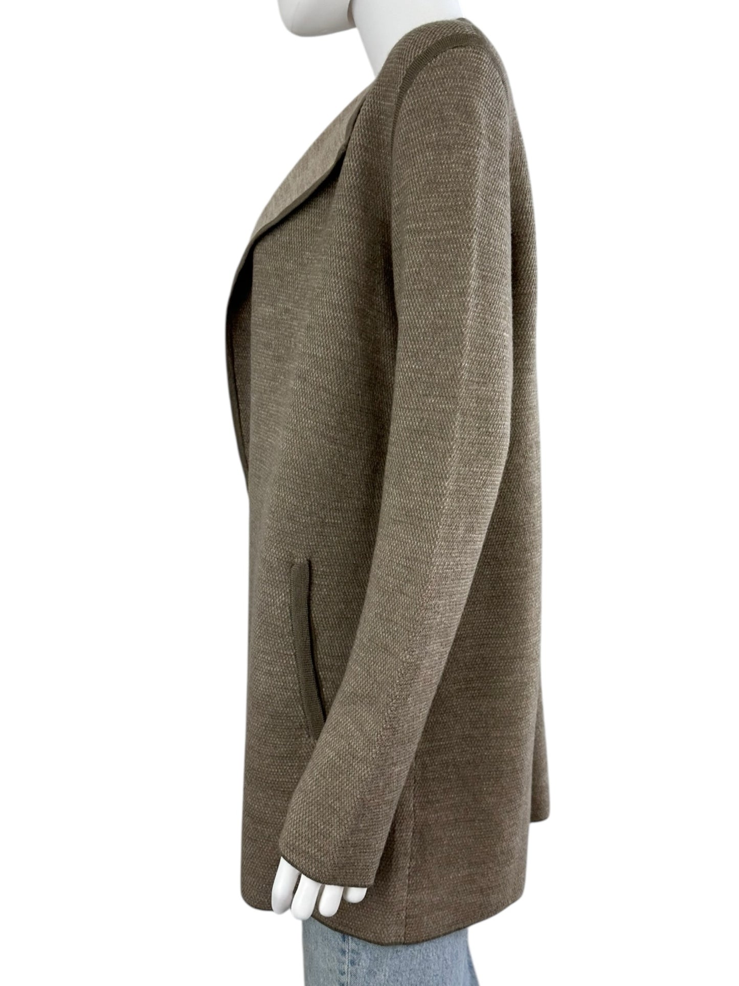 Talbots Brown Merino Wool Knit Jacket Size M