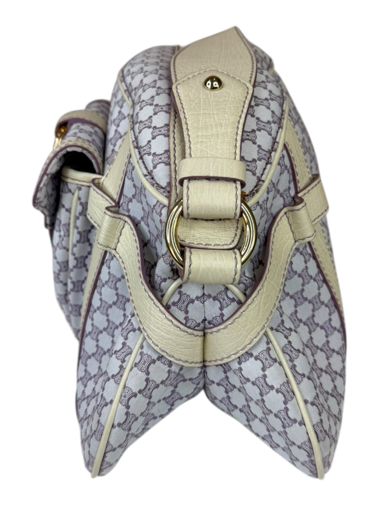 CELINE Vintage Lilac Macadam Monogram Shoulder Bag