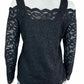 Chicos NWT Black Lace Blouse Size M