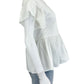 ENGLISH FACTORY NWT White Cotton Ruffle Blouse Size S