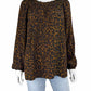 Talbots Brown Leopard Print Blouse Size M