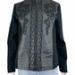 Coldwater Creek Black Leather Embroidered Jacket Size S