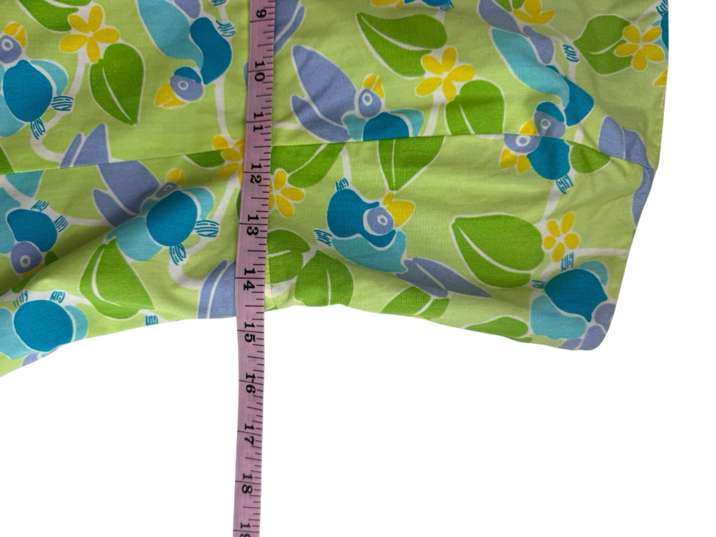 Lilly Pulitzer Vintage Green Toucan Bird Strapless Dress Size 10